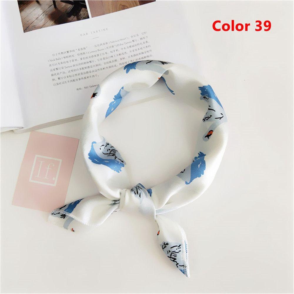 Gifts Women Small Vintage Square Scarf Silk Feel Satin Head Neck Hair Tie Band