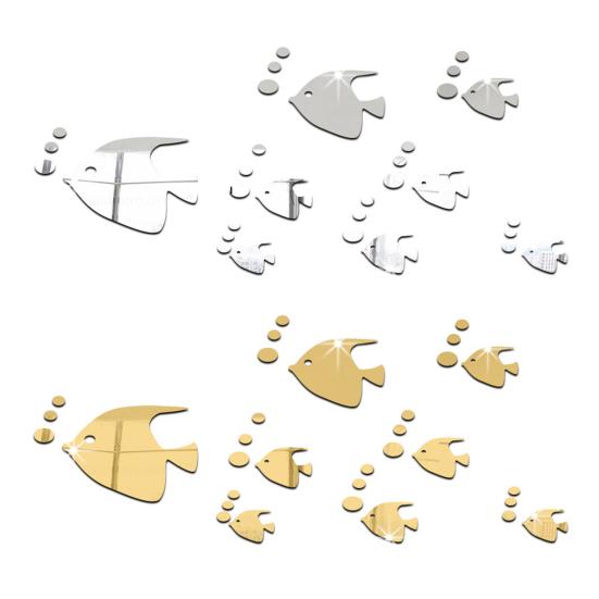 1 Set Unique Wall Sticker Waterproof Art Decoration Sea Fish Bubble