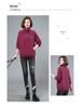 Women's Fleece-Lined Half-Zip Stand Collar Sweatshirt - 2024 Autumn/Winter Korean Style for Middle-Aged Moms