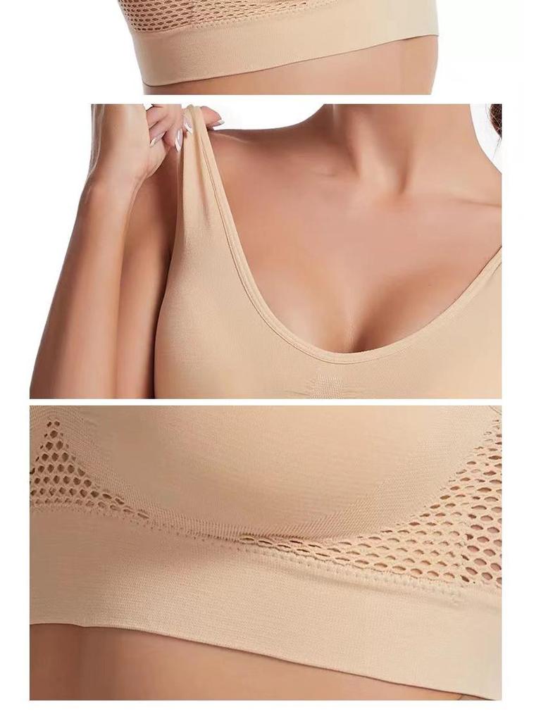 Atmungsaktiver Mesh-Sport-BH in Übergröße für Yoga & Laufen