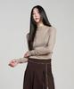 320SHOWROOM Mock Neck Wool Long Sleeve T-Shirt Mocha Beige