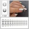 Press On Nails Full Cover False Nail Tips Set Reusable Artificial Nails with Glossy Finish and Square Shape for Easy Application and Removal