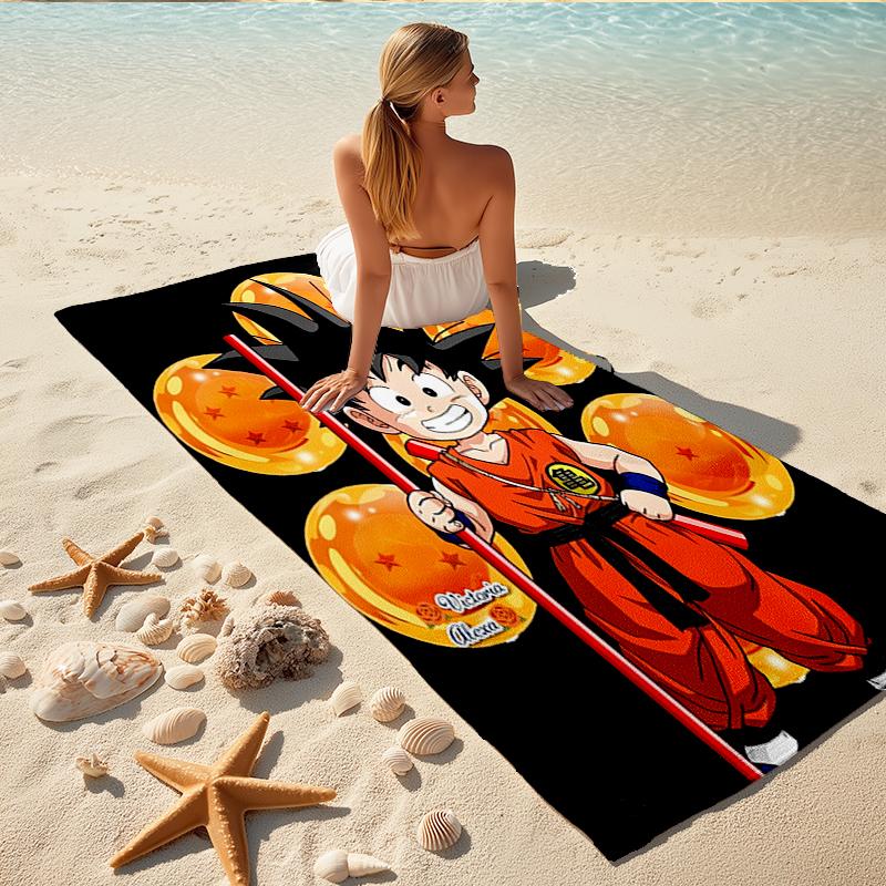1Pc Dragon Ball Adventure Beach Towel, Quick Dry, Multi-Use for Beach Pool Gym Yoga Home Travel, Christmas, Halloween, Xmas Gift S929381