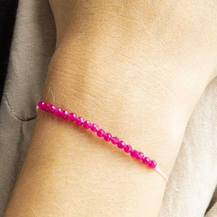 Bracelet - Luxenter - Aquisa - Argent 925 - Jade Fuchsia - Plaqué Rhodium