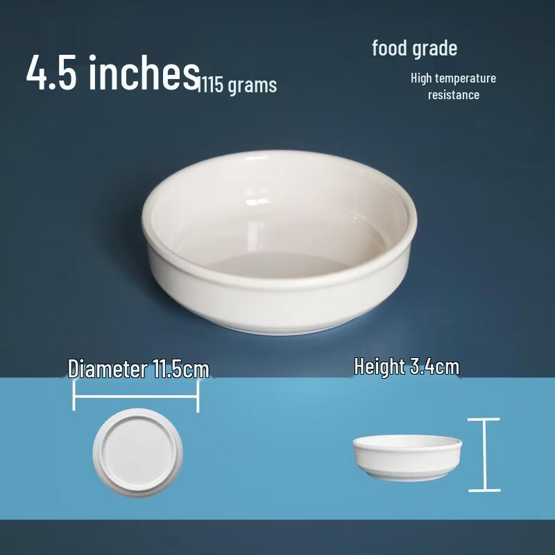JingJingRS A5 Melamine White Multi-Purpose Bowls, 4.5-inch (Set of 10)