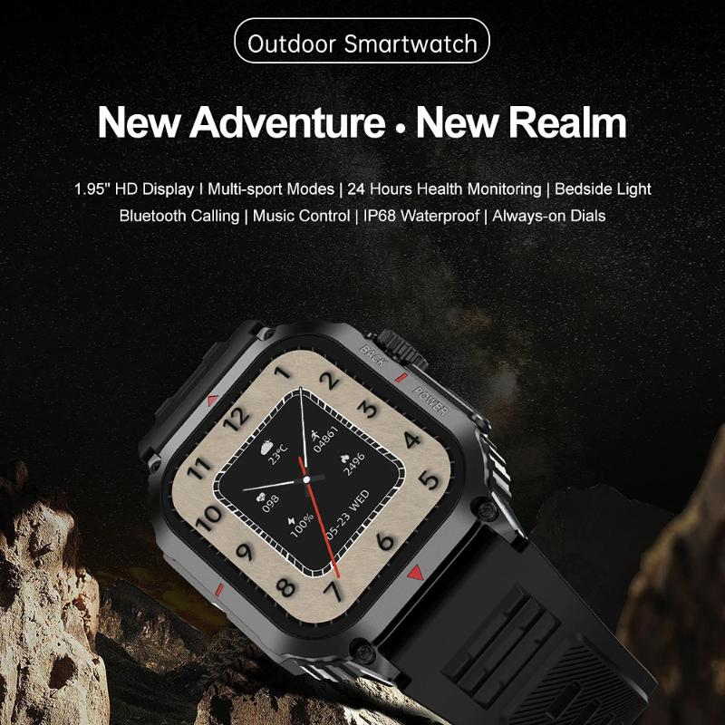 2025 New Military Smart Watch Men Outdoor GPS Sports Fitness Tracker Health Monitor 1.95" BT Call Smartwatch For Xiaomi Huawei