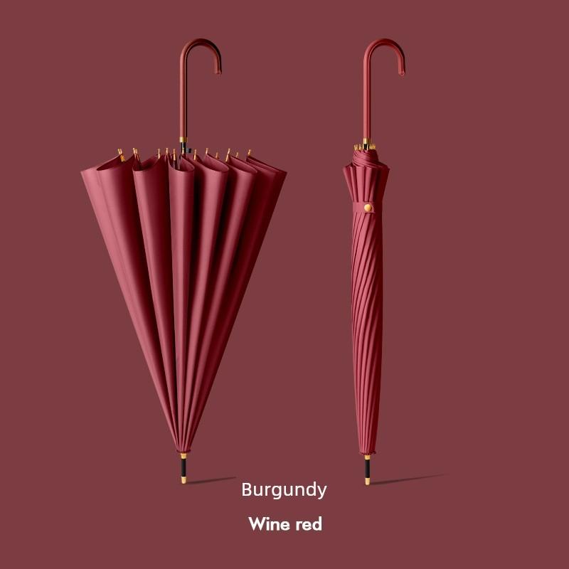 INS Japanese Style Fresh Long Handle 16K Automatic Belt Waterproof Cover Vinyl Sun Protective Straight Handle Women's Golf Umbrella