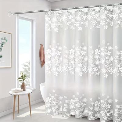 1Pc Bathroom Shower Curtain Waterproof and Anti-Mold Home Bathroom Screens Decorative Bathtub Curtain with Hooks