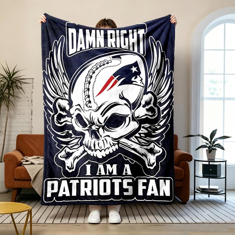 New England Patriots Soft and Comfortable Flannel Suitable for Sofas Living Rooms Outdoor Camping Travel and Also Makes a Great Anniversary Gif