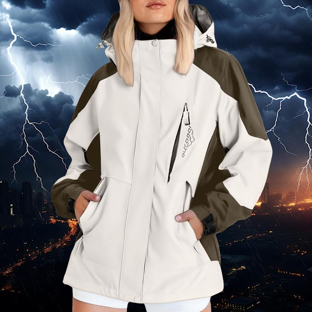 Women's Waterproof Ski Jacket, Windproof Winter Coat with Hood, Warm Fleece Lined Outdoor Snowboard Jacket for Hiking, Camping, and Snow Sports
