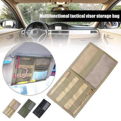 Tactical Molle Car Sun Visor Organizer EDC Pouch Car Storage Visor Interior Car Dropshipping Sun Panel Clip Accessories H1C0