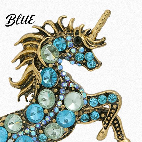 Exquisite Unicorn Accessory Retro Brooch Rhinestones Inlaid Lapel Pin Artistic