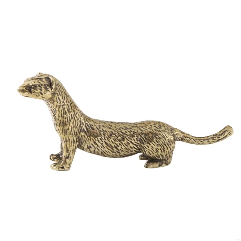 Metal Weasels Figurine Statues Metal Animal Statue Collectible Decorative Ornament for Home Decors Table Centerpieces HX6C