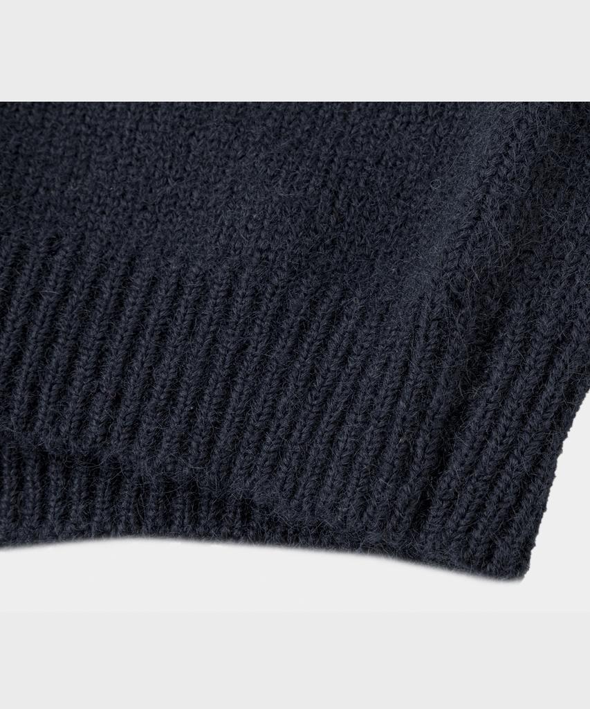 LETTERCOMO Daily Wool Round Knit Navy