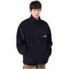 Anta Life Series Fleece-Lined Jacket With Back Letter Print And Zippered Stand Collar Men Jacket Black 952238611-2