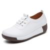 Thick Soled Sloping Heel Leather Casual Sports Shoes for Women