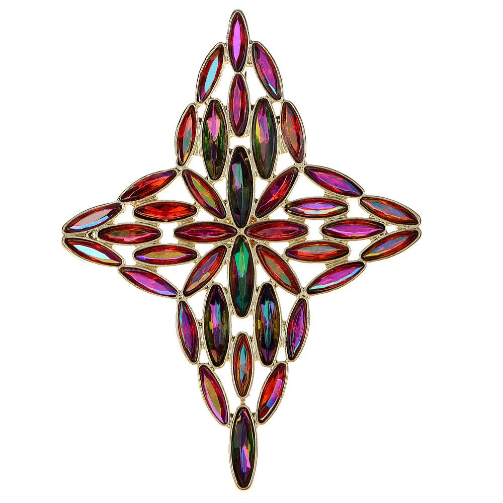 

Новое поступление, броши с кристаллами и крестом для женщин, большие модные аксессуары для костюма, винтажная булавка, 2 цвета в наличии