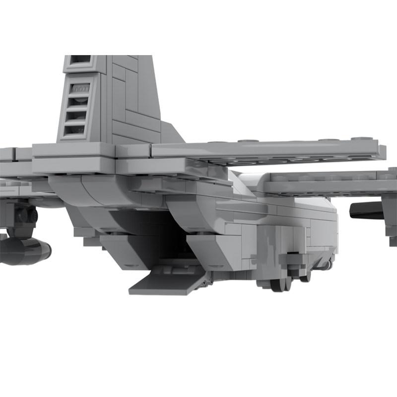 MOC-32872 C-130 Maßstab 1:125 Transportflugzeug Modellbausteine Kriegsausrüstung Modulare Technologie Geschenk Feiertag Zusammenbau Spielzeug