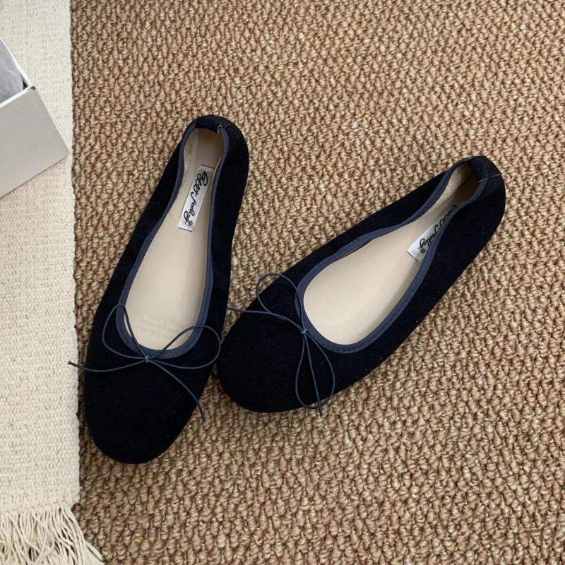 Fashion Bailamos Fashion Bow Tie Flats Ballet Shoes Women Female Ballet Round Toe Shallow Cut Ballerina Soft Moccasin Dress Shoes Zapato