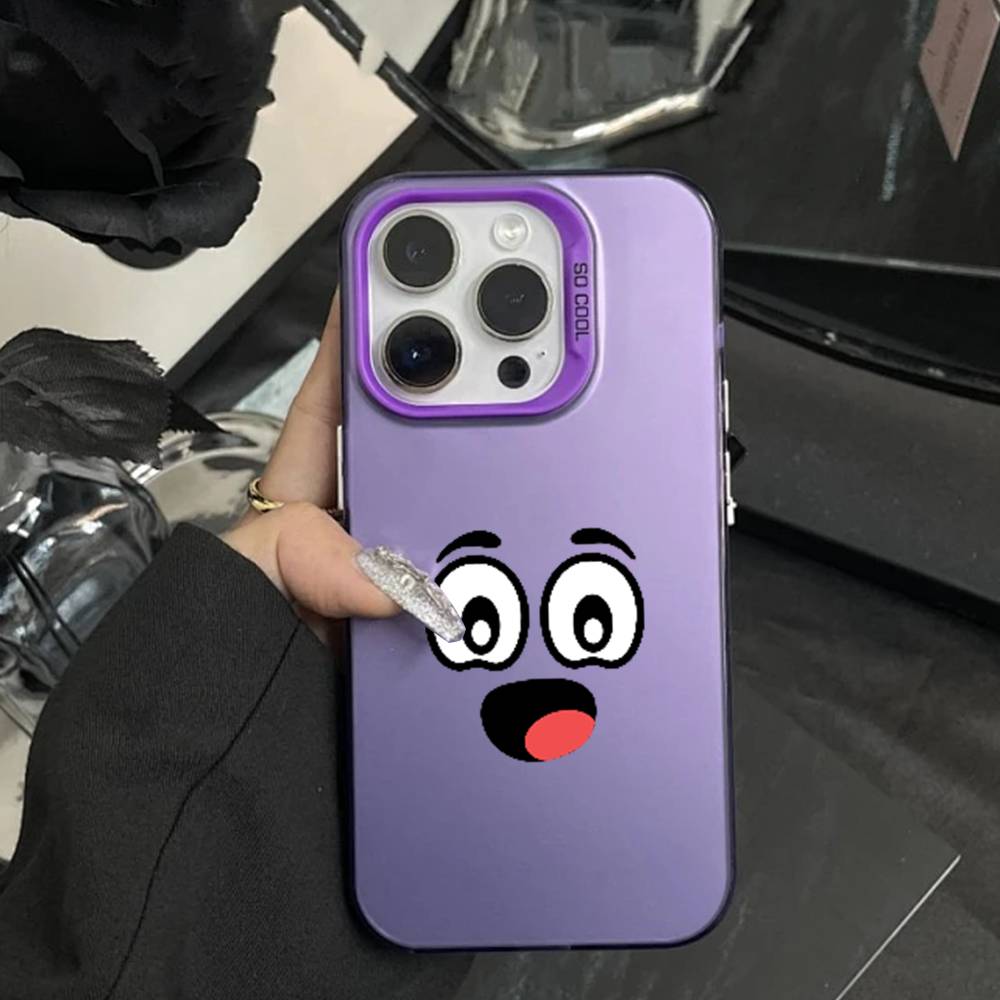 Kawaii Emoji  Phone Case For iPhone17, 16,15,14,13,12 Pro Max white Candy Matte Shockproof Cover
