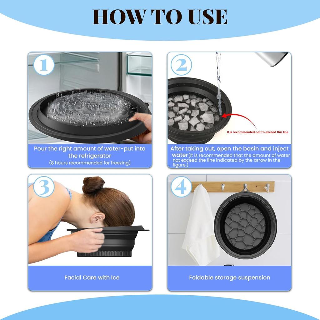 RECLUSE Face Bowl for Ice with Built-in Ice Tray,Silicone Facial Ice Bath Bowl for Cold Plunge Therapy,Skin Tightening,Puffiness Reduction & Acne R