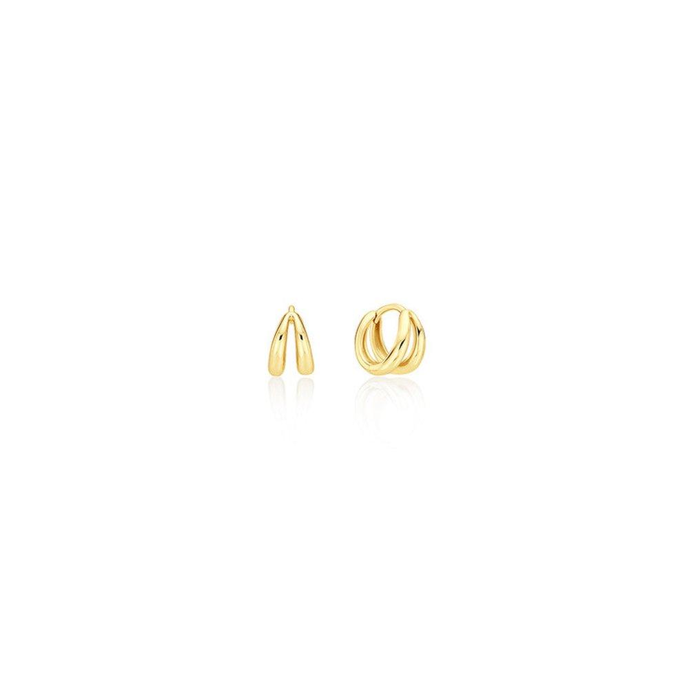 [Byyer] Silver (Y) Two-Line Mini One-Touch Earrings Bh7E40714Y9Xxx