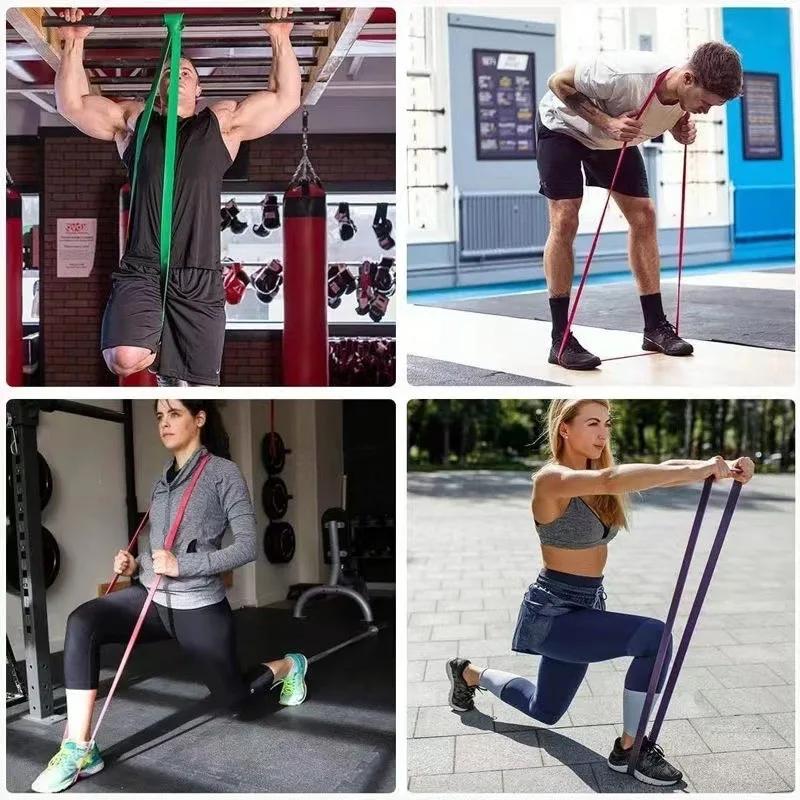 Hot Selling Yoga Fitness Resistance Band Tension Band Tension Rope Suspension Elastic Rope Strength Training Belt Tpe Material