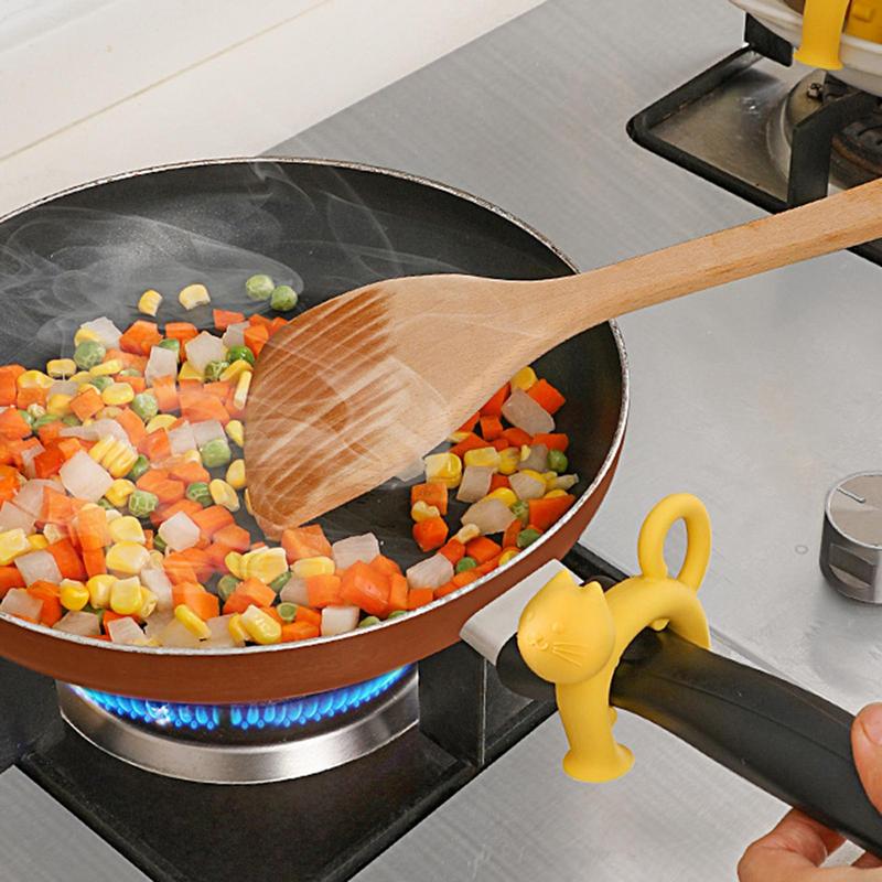 Silicone Spatula Holder Cat Shape Rack For Shovel Spoon Anti-scalding Spatula Rest Bracket Clips For Home Kitchen Restaurant Use