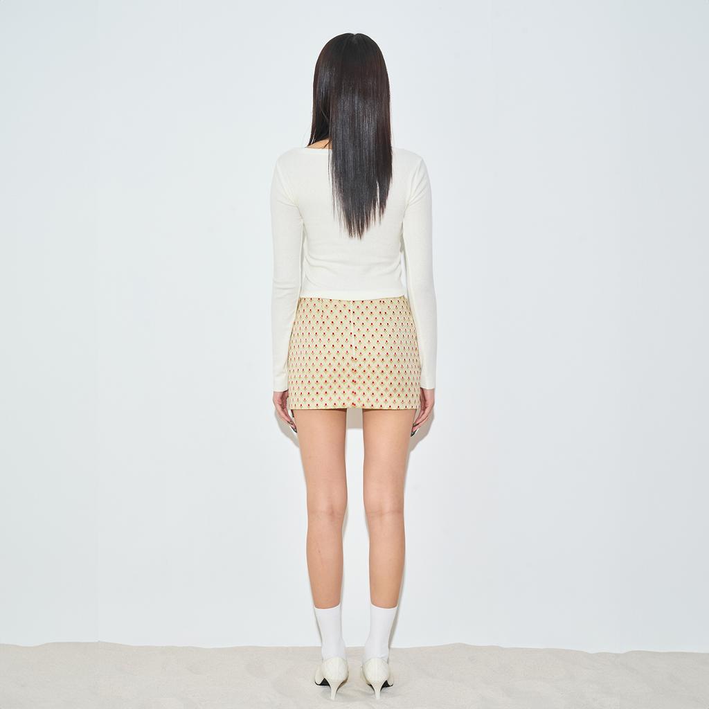 Leobyui Double Ribbon Ivory T-Shirt