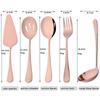 2Pcs Rose Gold Dinnerware Set Service Spoons Fork Cutlery Set Mirror Stainless Steel Kitchen Buffet Dinner Restaura Tableware