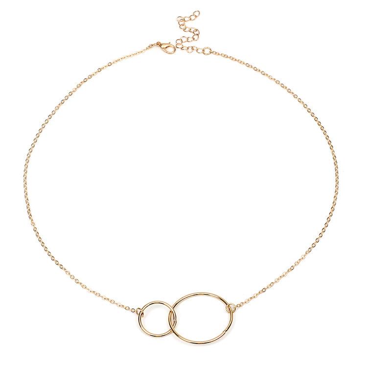 Новая европейская и американская модная цепочка на ключицу, европейская и американская простая геометрическая персонализированная цепочка-ожерелье с кругом, персонализированная универсальная