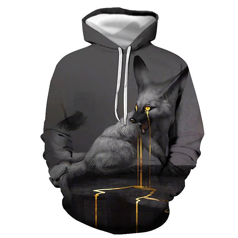 Men's Graphic Fox Hoodie Hoodies Sweatshirt Streetwear Casual Long Sleeve Hooded