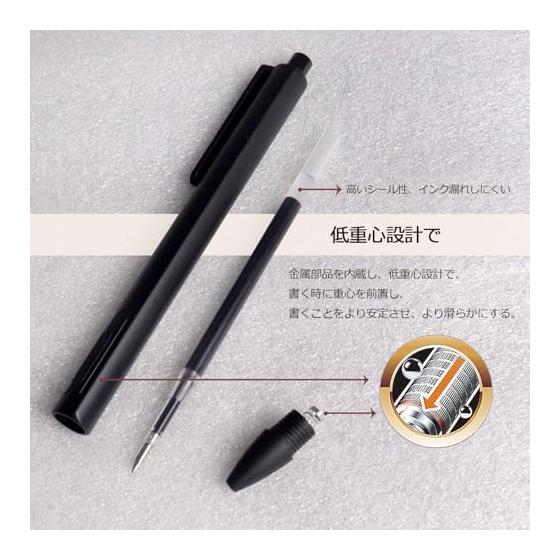Fsalisa Gel Pens, 0.5mm Fine Point, Blue Ink, 5-Pack, Quick-Drying, Waterproof, Fade-Resistant, Smooth Writing for Office, Notes, Official Documents,