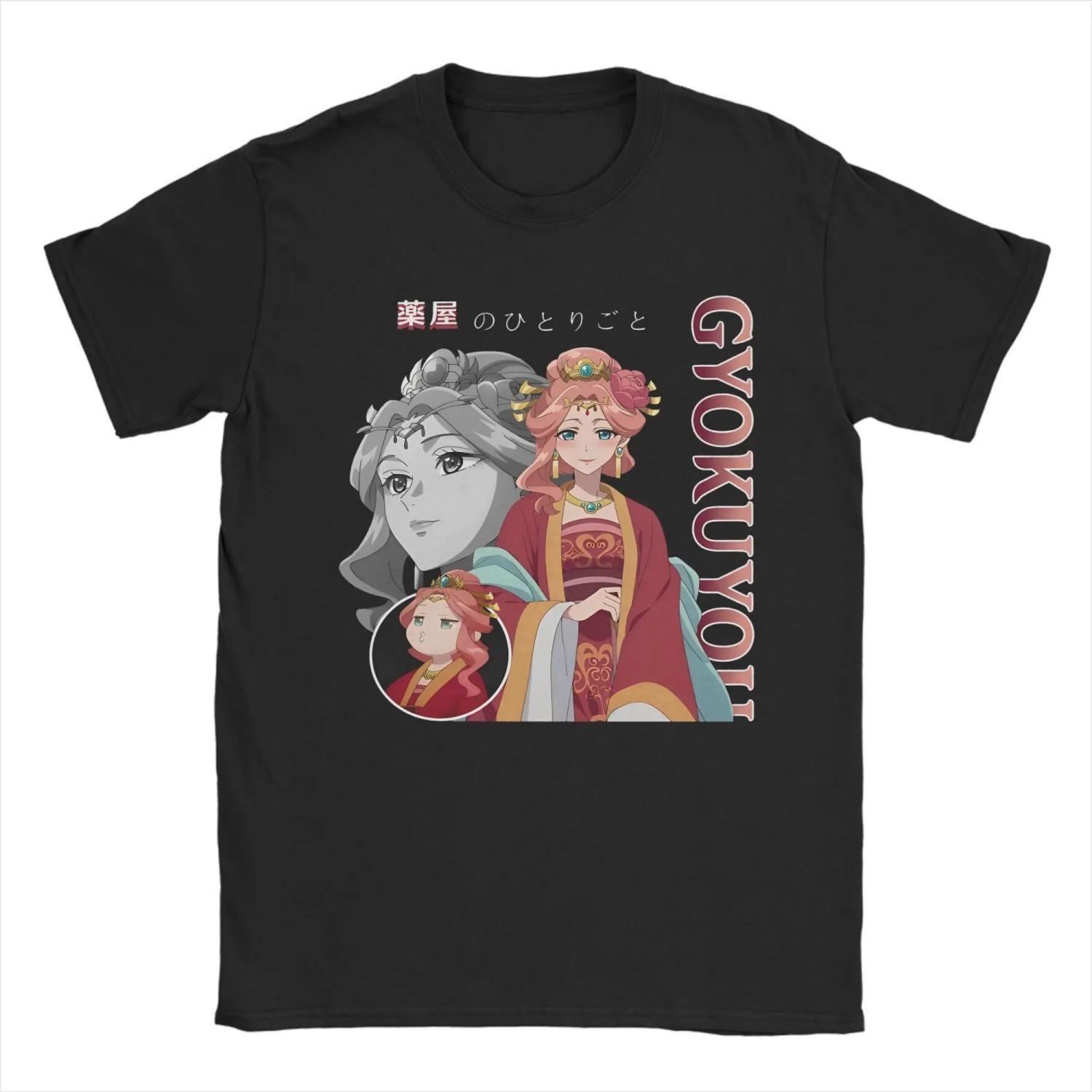 

Gyokuyou The Apothecary Diaries T Shirts for Cotton Humor T-Shirts Round Neck Tees Short Sleeve Tops Gift Idea S чёрный