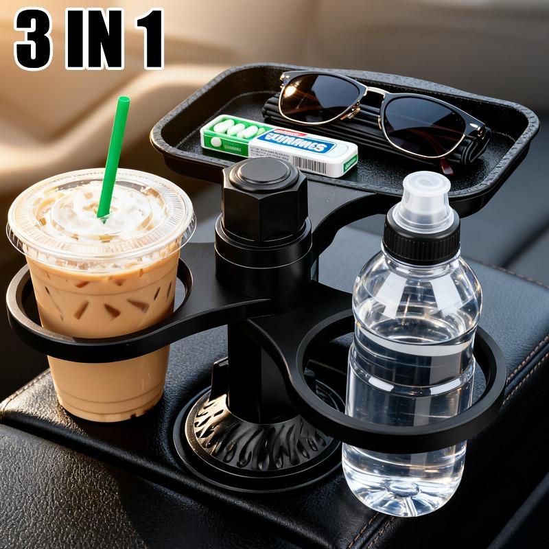 3-in-1 Multi-Functional 360° Rotation Practical Interior Accessorie Car Cup Holder Tray Multi-Purpose Adjustable Cup Holder Base