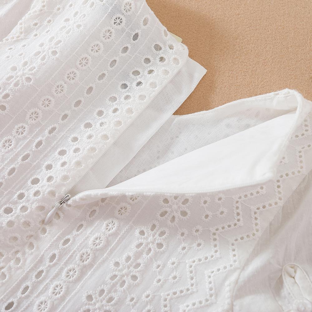 Girls Dress Short Sleeve Princess Dress Summer Cotton Round Collar White Tutu Dress Children 5-12 Years Kids Clothing