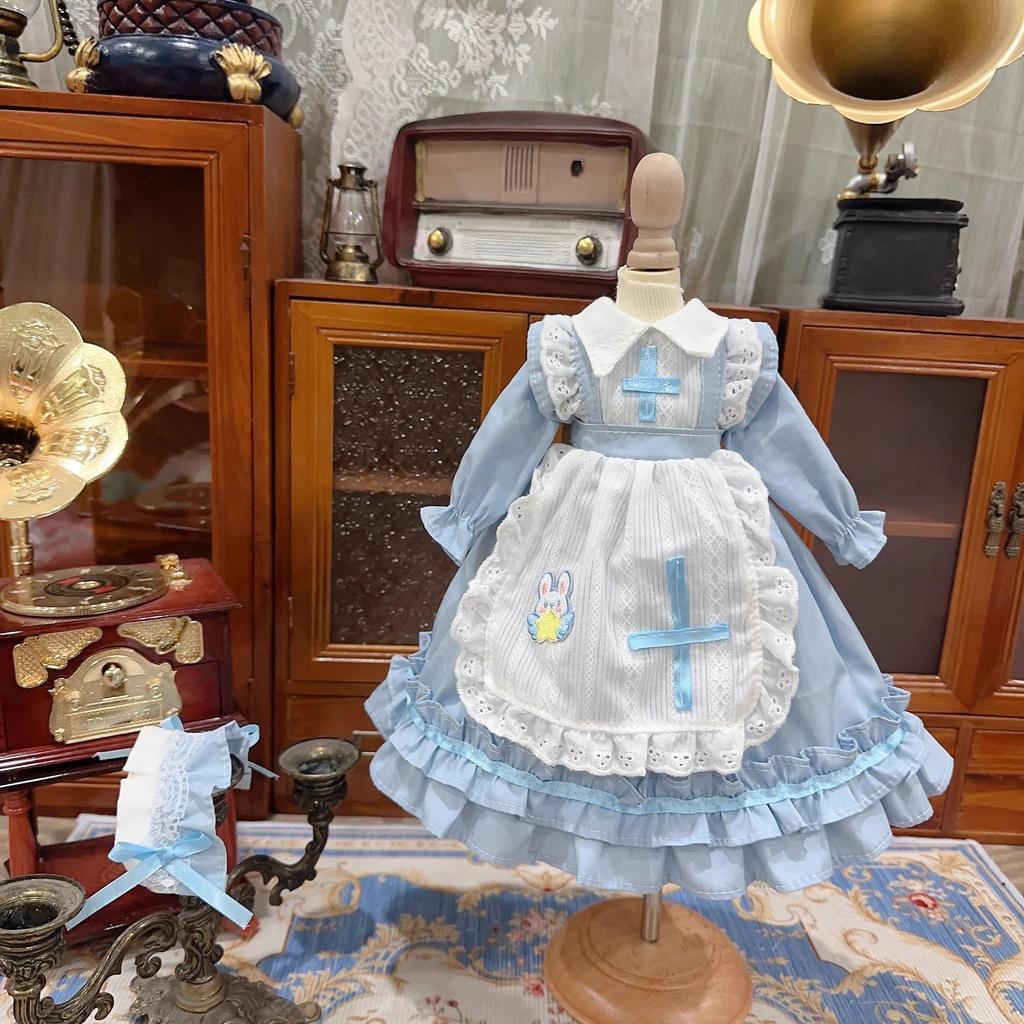 HAMRETHYPPZ 14 16 13 BJD Poupée Articulée Robe Costume de Poupée Vêtements de Servante Robe de Poupée Articulée Robe de Poupée à Habiller Robe de Princesse, Bleu Clair