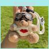 Entzückender handgefertigter Teddybär Plüsch-Schlüsselanhänger mit Pullover und Brille für Geschenke