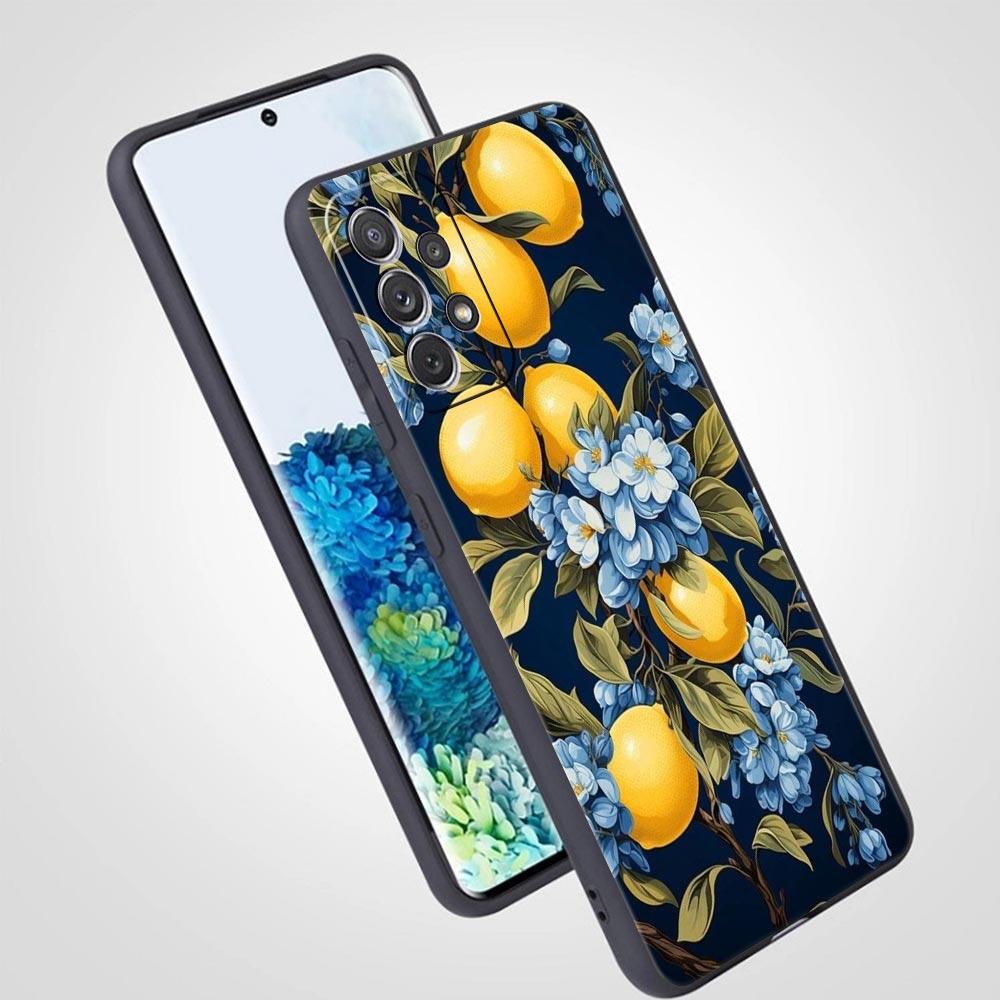 Summer Fresh Fruit Lemon Print Phone Case for Samsung Galaxy A55 A35 A15 A14 A13 A25 A54 A51 A71 A72 A73 A32 A52 A41 5G Soft TPU