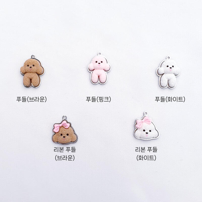 Surgical Steel Animal Color Poodle Pendant Accessory