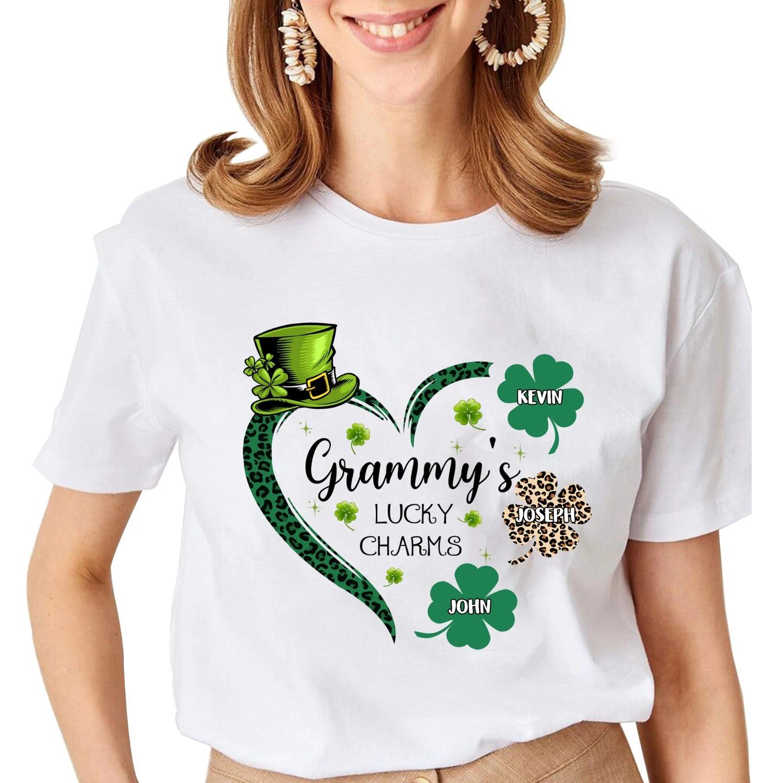 Grammy Lucky Charms Tee, Shamrocks Tee for Grandma, Custom Gift for Paddy s Day 4XL