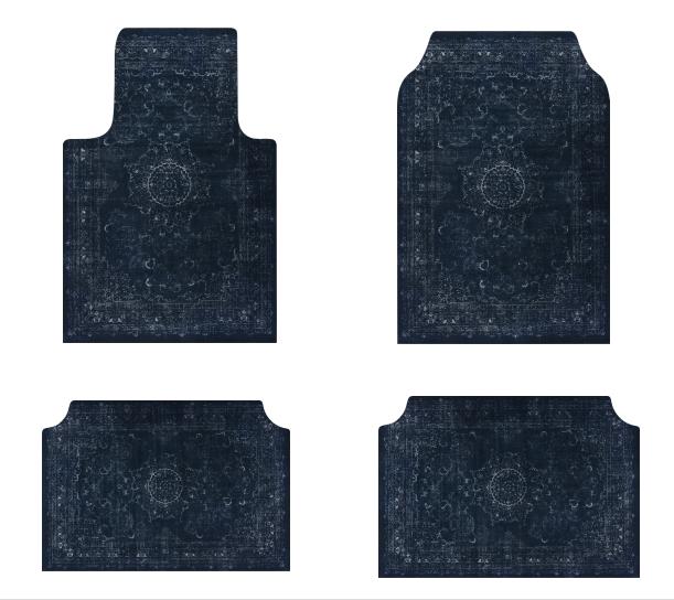 Set of Bohemian Style Floor Mat Universal Size Car Foot Mat American Retro Rugs for Bedroom Home Anti-slip Soft Rug