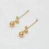 Metal Ball Earrings For Women Copper Long Drop Dangle Post Studs Luxury Simple Design Fashion Zircon Basic Styles Gifts 2023334