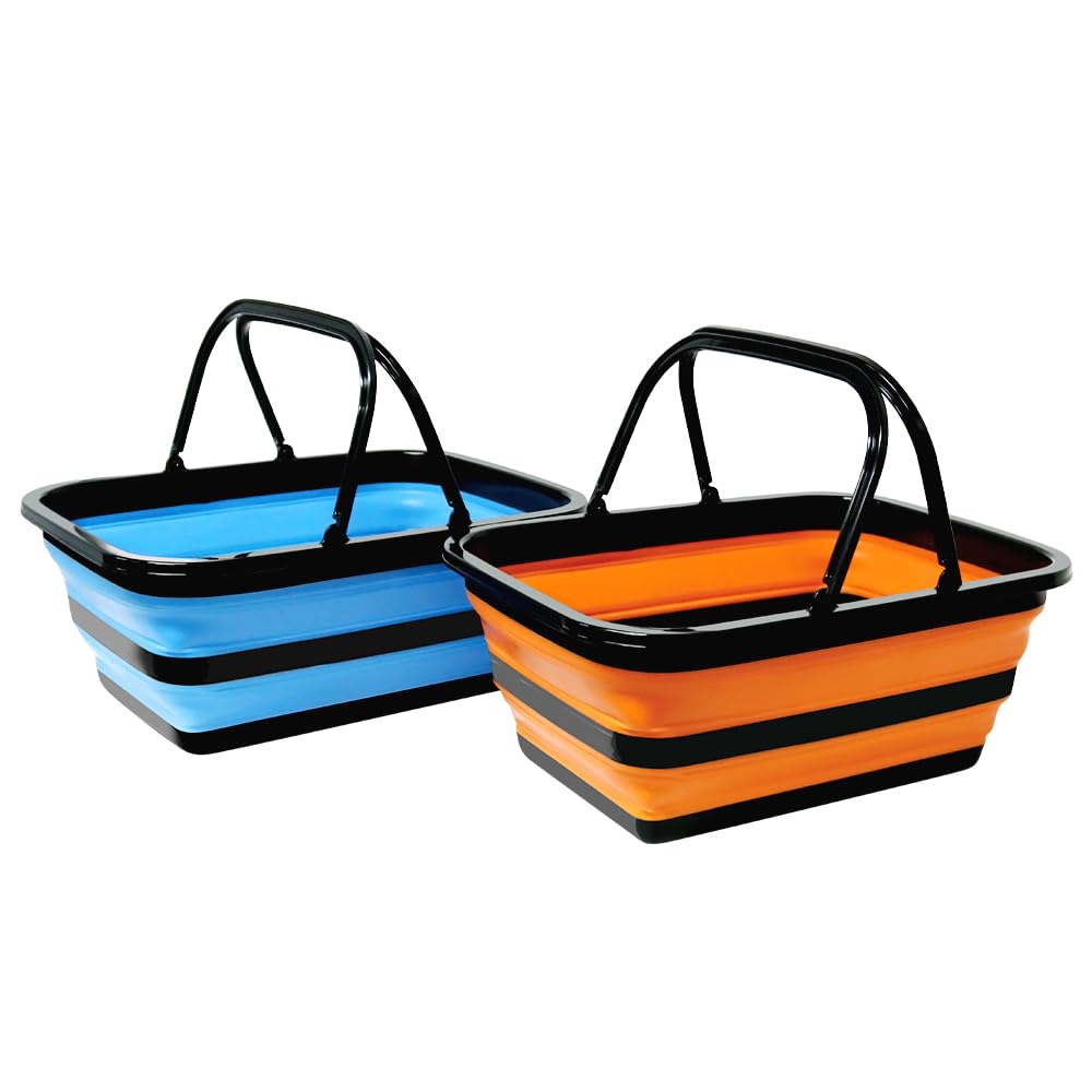 

RULAYMAN Foldable Fishing Laundry 15L Large Multifunctional for Daily Outdoor and Car Convenient Rectangular Orange 15L Bucket, Basket, Washtub,