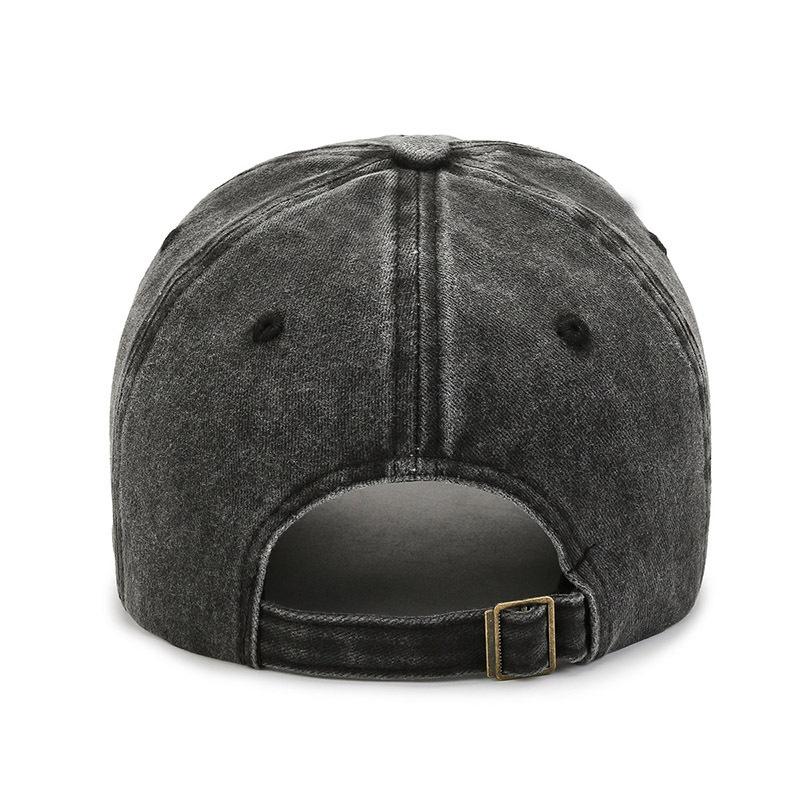 Hat embroidery letters retro old sunshade baseball cap women wide brim show face small soft top cowboy cap men