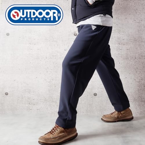Outdoor Products Men's Warm Fleece-Lined Multi-Stretch Easy Pants, Size L, 70cm Inseam, Navy