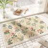 Floor Mat Bathroom Absorbent Mat American Floral Toilet Floor Mat Stain-resistant Door Mat Cashmere Mat