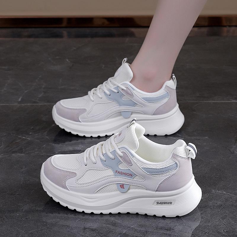 Mesh Breathable Lightweight Soft Sole Women Running Sports Casual White Sneakers