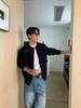 Men's 2024 Autumn/Winter Metal-Studded Cardigan Knitwear - Versatile Loose-Fit Coat