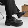 Derby Men's Thick Soled Shoes Fashion Designer's New Style Outdoor Trendy Party Classics Black Versatile Youth Daily Shoes